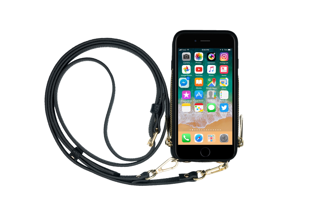Black Crossbody TREK™ for iPhone 6/7/8 - TREK™ | Cross-body Phone Case Purses